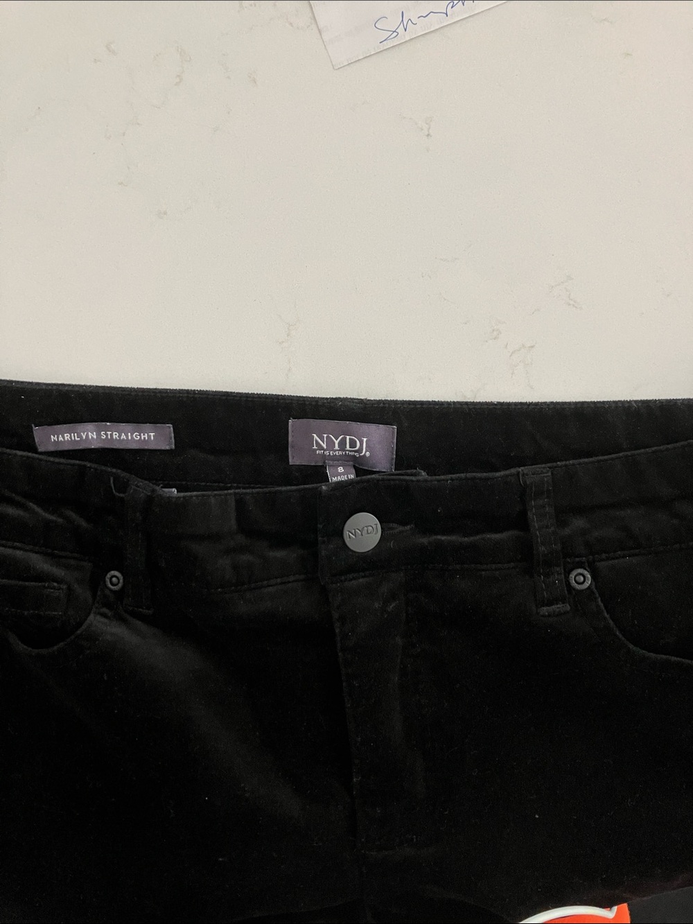 NYDJ Marilyn Straight Women's Black Velvet Pants